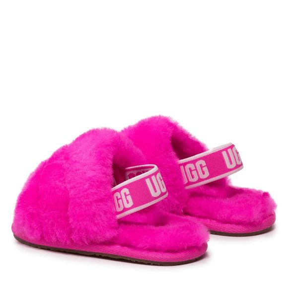 UGG Kids Slippers in Vibrant Pink - Picture 7 of 9